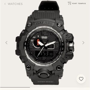 SMAEL Brand 1545 Black Men Sports Dual Display Digital LED Watch